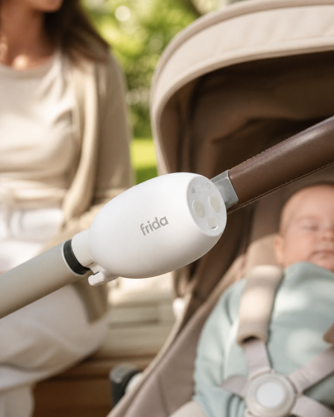 Hands Free Rocker clipped to stroller